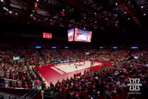 Fans pack the Devaney Sports Center during the Red/White Volleyball Game Saturday, August 24, 2024, in Lincoln, Nebraska. Photo John S. Peterson.