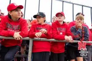 Young Nebraska Cornhuskers watching the action against the Purdue Boilermakers during a college football game Saturday, September 28, 2024, in West Lafayette, Indiana. Photo by John S. Peterson.