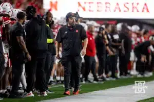 Nebraska Cornhusker head coach Matt Rhule watches the game acton against the Illinois Fighting Illini during a college football game Firiday, September 20, 2024, in Lincoln, Nebraska. Photo by John S. Peterson.
