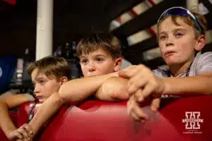 Nebraska Cornhusker fans watching the aciton on the field against the Illinois Fighting Illini during a college football game Firiday, September 20, 2024, in Lincoln, Nebraska. Photo by John S. Peterson.