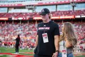 Nebraska Cornhusker Nate Gerry back for a visit during a college football game against the Illinois Fighting Illini Firiday, September 20, 2024, in Lincoln, Nebraska. Photo by John S. Peterson.