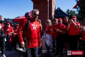 Nebraska Cornhusker head coach Matt Rhule arrives for the game against the Colorado Buffaloes during the college football game Saturday, September 7, 2024, in Lincoln, Nebraska. Photo John S. Peterson.