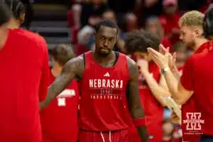Nebraska Cornhusker Juwan Gary (4) introduced to the fans during a scrimmage Sunday, October 13, 2024, in Lincoln, Nebraska. Photo by John S. Peterson.