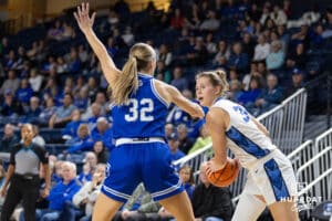 Creighton Bluejay guard/forward Morgan Maly (30) during a women's college basketball game against the Drake Bulldogs Monday, November 11, 2024 in Omaha, Nebraska. Photo by Jaelle Johnson.