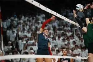 Alli Bornschlegl of Norris high school during NSAA State Volleyball quarterfinals vs Lincoln Pius X at Pinnacle Bank Arena on November 6th, 2024. Photo by Mike Sautter