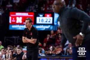 Nebraska Cornhuskers head coach Fred Hoiberg reacting to the action on the court during college basketball game, Monday, December 30, 2024, in Lincoln, Nebraska. Photo by John S. Peterson.