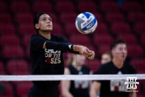 Nebraska Cornhuskers Harper Murray during practice at the NCAA championships Wednesday, December 18, 2024, in Louisville, Kentucky. Photo by John S. Peterson.