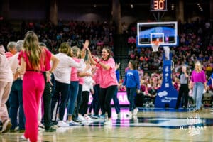Creighton Bluejays alumni players recognized during a college basketball game against the UConn Huskies, Saturday, January 25, 2025, in Omaha, Nebraska. Photo by John S. Peterson.