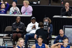 Omaha Supernovas fan and former Nebraska football great Johnny Rodgers introduced to the fans at a break in the action against San Diego Mojo during a professional volleyball match, Sunday, January 19, 2025, in Omaha, Nebraska. Photo by John S. Peterson.