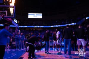 Creighton Bluejays guard Jamiya Neal (5) introduce before taking on the Providence Friars during a college basketball game, Tuesday, January 14, 2025, in Omaha, Nebraska. Photo by John S. Peterson.