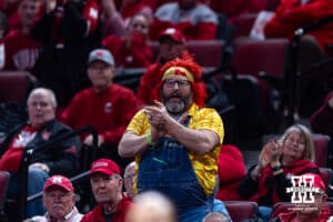 Nebraska Cornhuskers fans cheers on the Huskers against the Michigan State Spartans in the first half during a college basketball game, Wednesday, January 8, 2025, in Lincoln, Nebraska. Photo by John S. Peterson.
