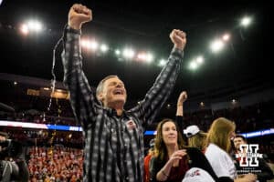 OMAHA, NE - DECEMBER 19: Nebraska head coach John Cook after their NCAA finals match against the Texas at the CenturyLink Center on December 19, 2015 in Omaha, Nebraska. (Photo by Eric Francis)