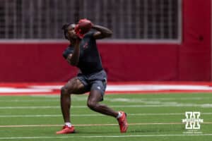 Isaiah Neyor during Nebraska Pro Day Tuesday, March 25, 2025 in Lincoln, Nebraska. Photo by John S. Peterson.