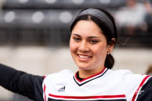 Omaha Maverick Haley Wilwerding during a softball game at Connie Clausen Field on March 22nd, 2025 in Omaha Nebraska. Photo by Collin Stilen.