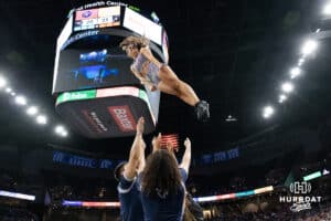 Omaha Supernovas Spirit Squad performs at a break in the action during a professional volleyball match Saturday, March 22, 2025 in Lincoln, Nebraska. Photo by John S. Peterson.