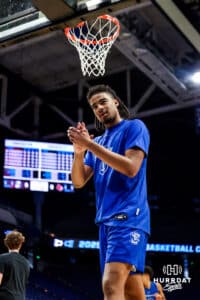 Creighton Bluejay forward Josh Townley-Thomas (32) shooting around during open practice before the first round of the NCAA Basketball Tournament on Wednesday, March 19, 2025 in Lexington, Kentucky. Photo by Erin Powers.