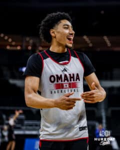 Omaha Maverick guard Lance Waddles (7) shooting around during open practice before the first round of the NCAA Basketball Tournament on Wednesday, March 19, 2025 in Providence, Rhode Island. Photo by Cassie Baker.