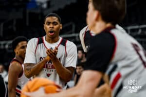Omaha Maverick guard Khamani Cooper (25) during open practice before the first round of the NCAA Basketball Tournament on Wednesday, March 19, 2025 in Providence, Rhode Island. Photo by Cassie Baker.