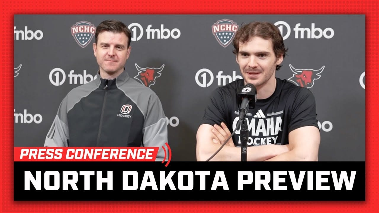 Omaha Hockey vs North Dakota Full Press Conference | Omaha Prepares For NCHC Playoffs