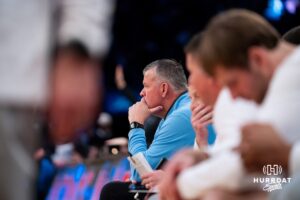 Creighton Bluejay head coach Greg McDermott watches the action on the court against the DePaul Blue Demons during the Big East Basketball Tournament, Thursday, March 14, 2025, in New York, New York. Photo by Jordan Arnold.