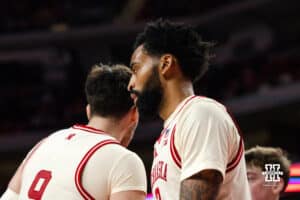 Nebraska Basketball player Brice Williams during a college basketball game on March 09, 2025 in Lincoln, Nebraska. Photo by Logan Hock.