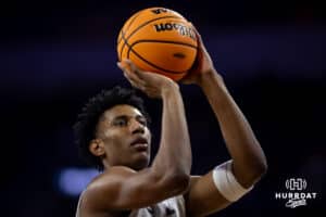 Nebraska-Omaha Maverick forward Marquel Sutton (10) during the Summit League Tournament Saturday, March 8, 2025 in Sioux Falls, South Dakota. Photo by John S. Peterson.