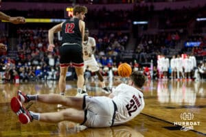 Nebraska-Omaha Maverick guard Tony Osburn (32) during the Summit League Tournament Saturday, March 8, 2025 in Sioux Falls, South Dakota. Photo by John S. Peterson.