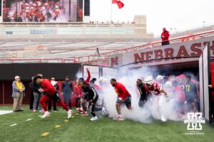 Huskers take the field during Husker games Saturday, April 26, 2025 in Lincoln, Nebraska. Photo by John S. Peterson.