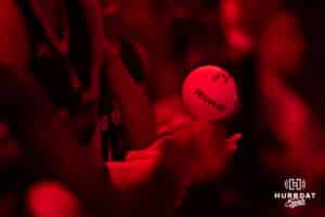 Omaha Supernova Emily Londot (27) wrote Dream Big on your mini-volleyball that she will throw to a fan during introductions before the professional volleyball match against the Grand Rapid Rise Thursday, April 17, 2025 in Omaha, Nebraska. Photo by John S. Peterson.