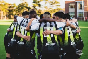 Union Omaha match ready during a soccer game at Caniglia Field on Tuesday, April 15, 2025, in Omaha, Nebraska. Photo by Collin Stilen.