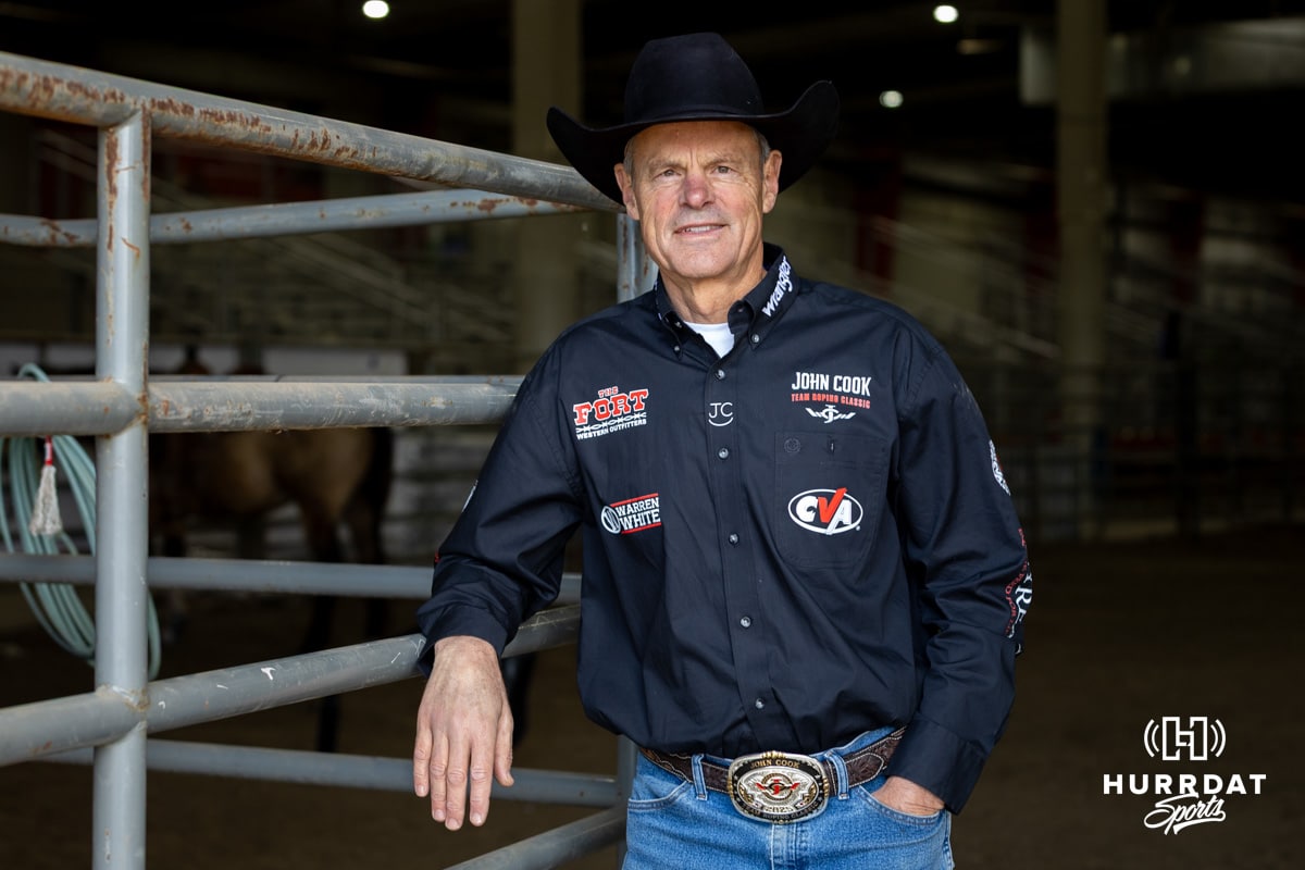 John Cook poses for a portrait at John Cook Roping Clinic on Saturday, April 12, 2025 in Lincoln, Nebraska. Photo by John S. Peterson.