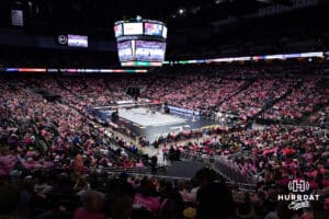 Omaha Supernovas fans showed up in force for Pink Out Night against the Orlando Valkyries during a professional volleyball match Saturday, April 5, 2025 in Omaha, Nebraska. Photo by John S. Peterson.