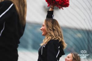 Omaha Maverick cheerleader during a baseball game at Tal Anderson Field on April 2nd, 2025 in Omaha Nebraska. Photo by Collin Stilen.