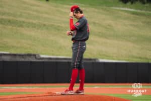 Nebraska Cornhusker Carson Jasa at the mound during a baseball game at Tal Anderson Field on April 2nd, 2025 in Omaha Nebraska. Photo by Collin Stilen.