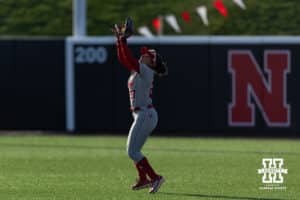 Nebraska Cornhusker Natalia Hill (27) makes an out against the Purdue Boilermakers in the seventh inning during a college softball game Monday, March 31, 2025 in Lincoln, Nebraska. Photo by John S. Peterson.
