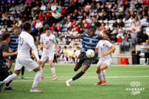 Creighton Prep, Louise Tokporo (9) attacks up the field early against Westside during the NSAA Boys Class A soccer semi-finals on Friday, May 16, 2025, in Omaha, Nebraska. Photo by Braden Cochran.