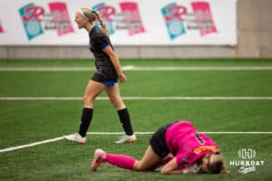 Paige Miller (14, black) celebrates in front of Bellevue West goalie after scoring a 2nd half goal during the NSAA Girls Class A soccer semi-finals on Friday, May 16, 2025, in Omaha, Nebraska. Photo by Braden Cochran.