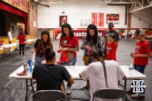 Nebraska Cornhuskers fans getting autographs from Teraya Sigler and Taylor Landfair after the spring match against the South Dakota State Jackrabbits on Saturday, May 3, 2025 in Ord, Nebraska. Photo by John S. Peterson