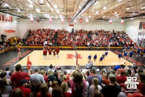 Nebraska Cornhuskers and South Dakota State Jackrabbits warming up before the spring match on Saturday, May 3, 2025 in Ord, Nebraska. Photo by John S. Peterson