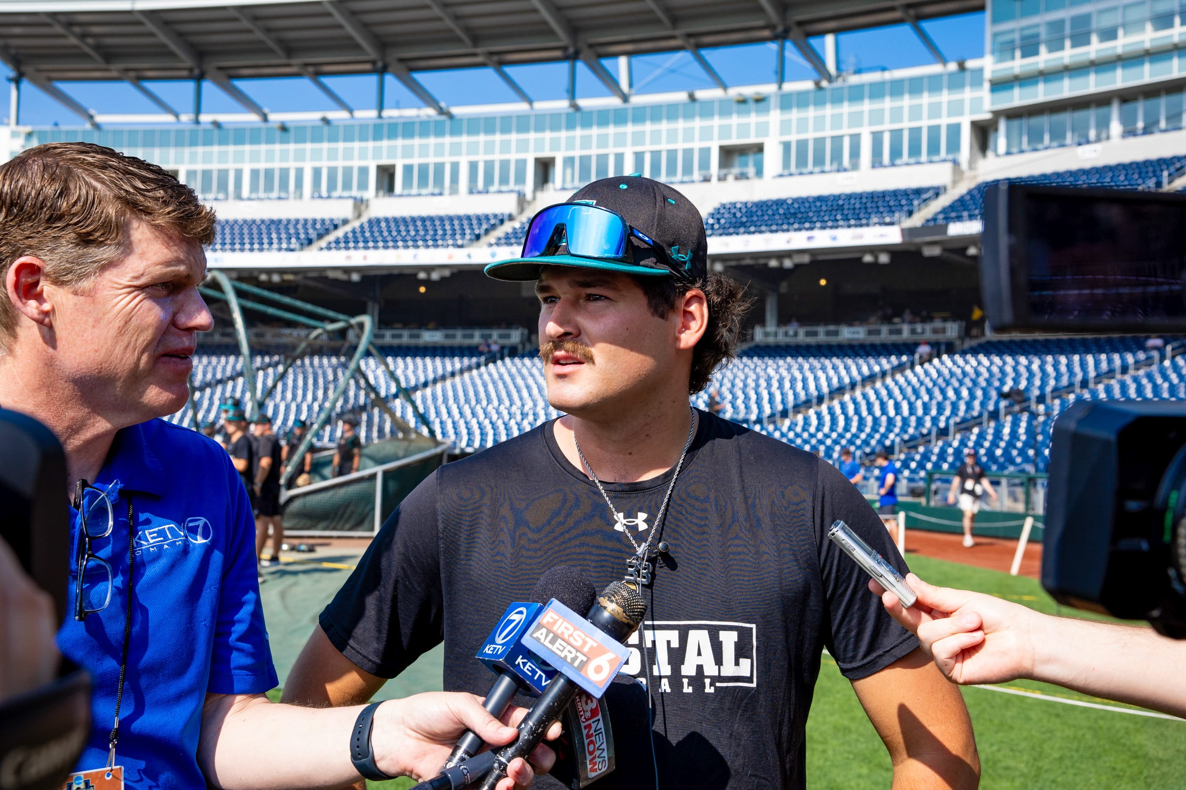 Tadan Bell speaks to media on June 12, 2025 at MCWS in Omaha. Photo by John S. Peterson.