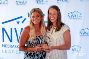 Katie Palmquist wins the award of Assistant Athletic Director Of the Year during the National Women’s Athletic Leadership Alliance Awards Monday July 21st 2025 in Omaha, Nebraska. Photo by Brandon Tiedemann.