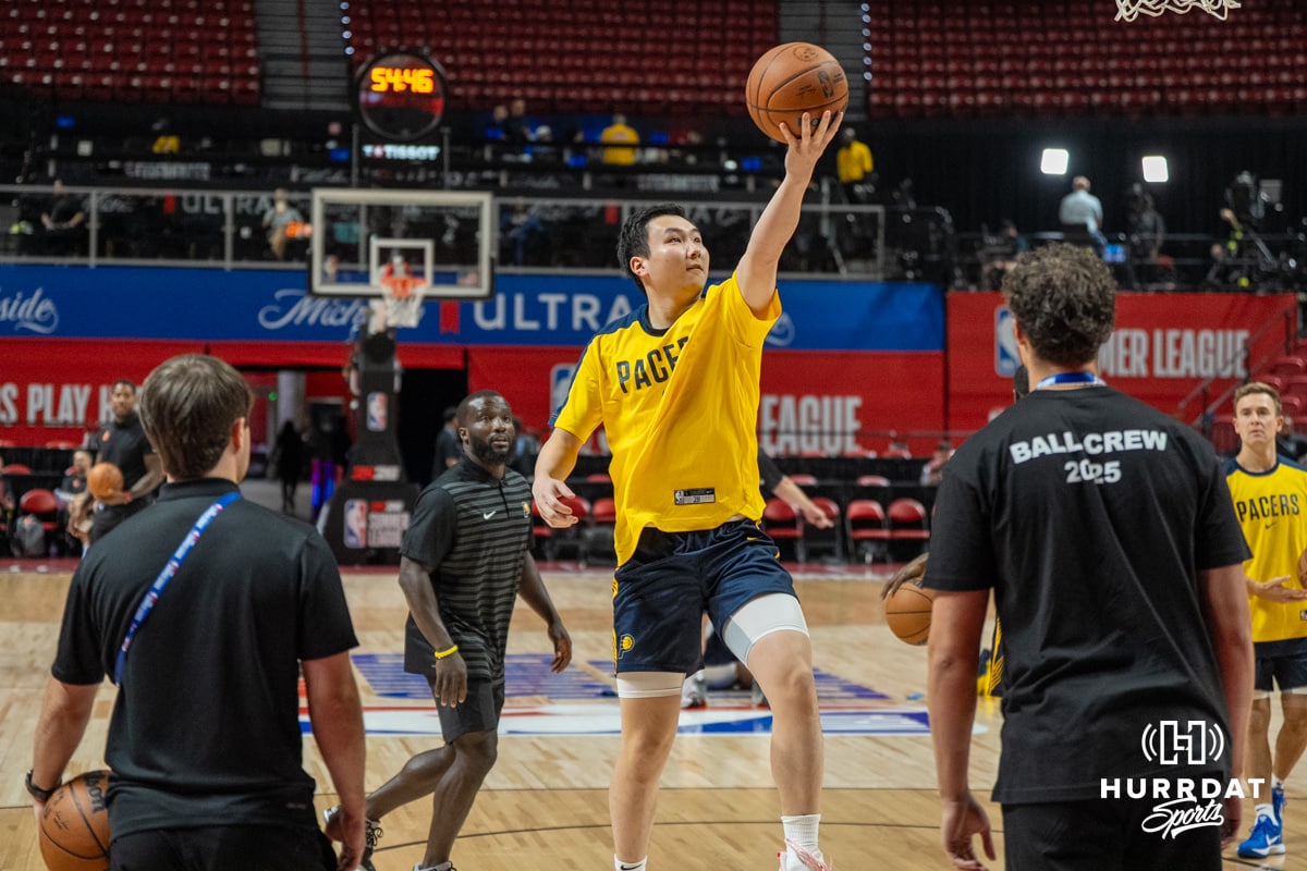 Keisei Tominaga warmsup before a basketball game Wednesday July 17th 2025 in Las Vegas. Photo by Brandon Tiedemann.