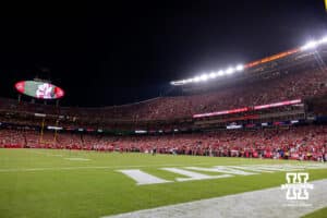 72,884 college football fans in attendance ini the game between the Nebraska Cornhuskers and the Cincinnati Bearcats on Thursday, August 28, 2025 in Kansas City, MO. Photo by John S. Peterson.