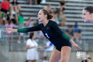 A Millard West Libero prepares her team for the upcoming play Millard West coach Jesse Wessel comes together with his team during the Battle At Buell, Thursday, August 21st, 2025, Millard, Nebraska. Photo by Braden Cochran.