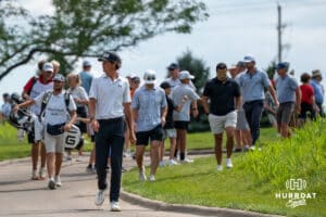 Christo Lamprecht walks with fans during The Pinnacle Bank Championship on August, 10th 2025 in Elkhorn, Nebraska. Photo by Brandon Tiedemann.