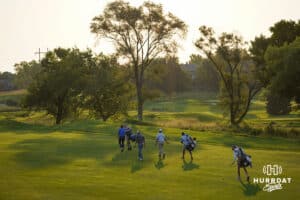 The Teater, Nunes, and Martin group make their way down the fairway during the Pinnacle Bank Championship on Friday, August 8, 2025, in Elkhorn, Nebraska. Photo by Nick Barajas.