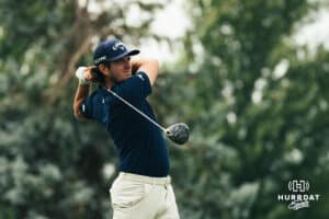 Brendan Valdez tees off during the Pinnacle Bank Golf Tournament, Thursday, August 7th, 2025, in Elkhorn, Nebraska. Photo by Nick Barajas.