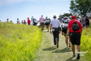 Robby Shelton walking to the 18th fairway during the Pinnacle Bank Championship on Sunday, Aug. 10, 2025, in Elkhorn, Nebraska. Photo by John S. Peterson.