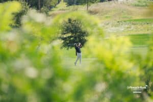 Phichaksn Maichon drives the ball to the green during the Pinnacle Bank Championship, Sunday, August 10th, 2025, in Omaha, Nebraska. Photo by Nick Barajas.