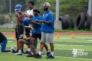 Niles Paul coaches during Omaha North football practice on August 11th, 2025 in Omaha Nebraska. Photo by Brandon Tiedemann.